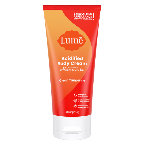 Orange Lume clean tangerine acidified body cream against a white background