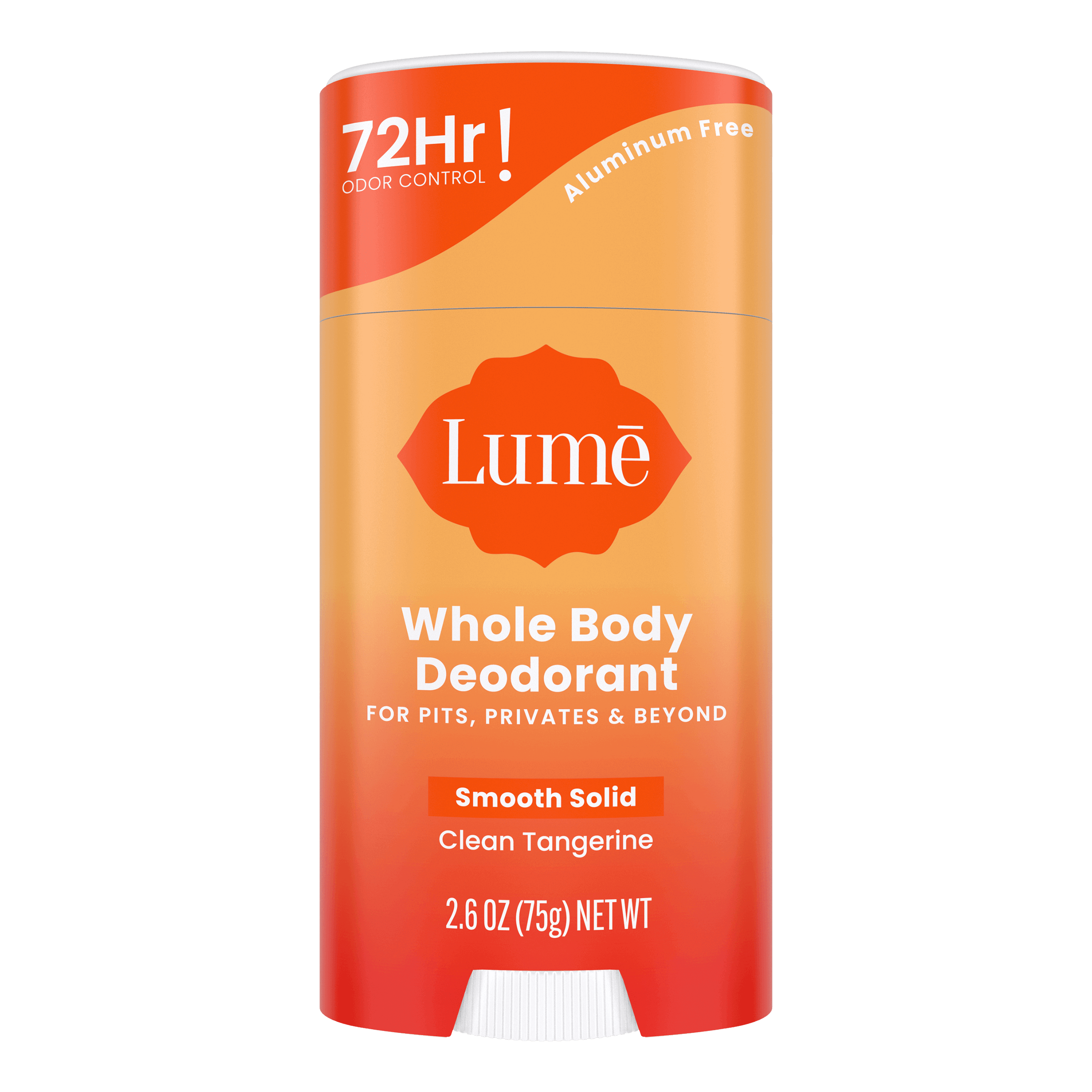 Orange bar of Lume Clean Tangerine scented solid deodorant stick